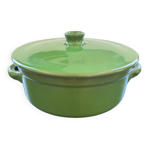 Soupière en céramique verte