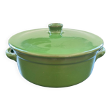 Green ceramic soup tureen