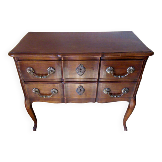 Small "crossbow" chest of drawers, Louis XV style, in walnut