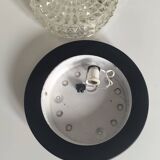 Applique en verre ciselé et métal laqué 1970