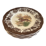 Set of 6 Palissy plates - Game Series - Royal Worcester - England