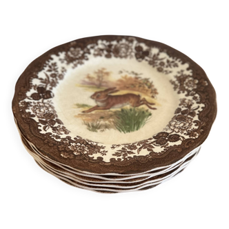 Set of 6 Palissy plates - Game Series - Royal Worcester - England