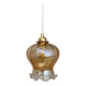 Vintage globe suspension in slightly pearly amber glass