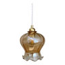 Susspension globe vintage en verre ambré légèrement nacré