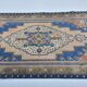 tan and Blue Oushak Turkish Carpet sku 3127