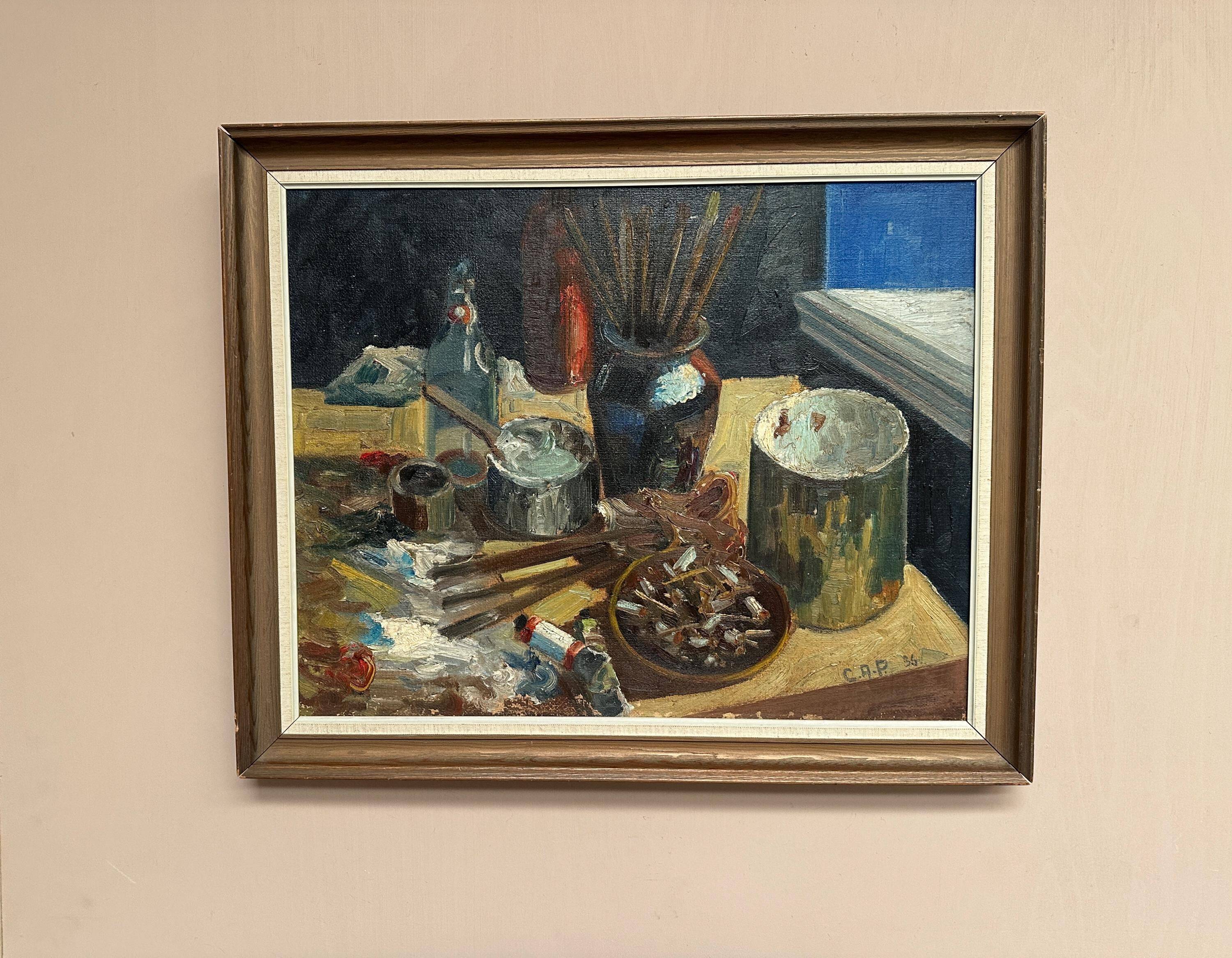 Original Swedish Oil on Canvas – “Stilleben” by C.A.P – Dated 1936 –Vintage