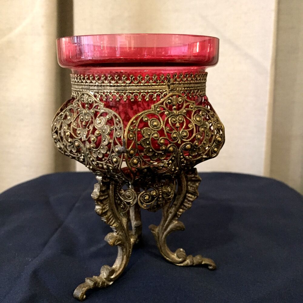 Pilot light or candle holder chrome brass support