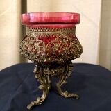 Pilot light or candle holder chrome brass support