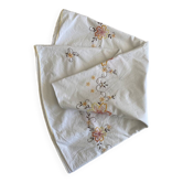 Vintage 70's round tablecloth, machine embroidery - Cotton - Diameter 170cm