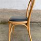 Series of 6 bistro chairs in curved wood seated skaï black