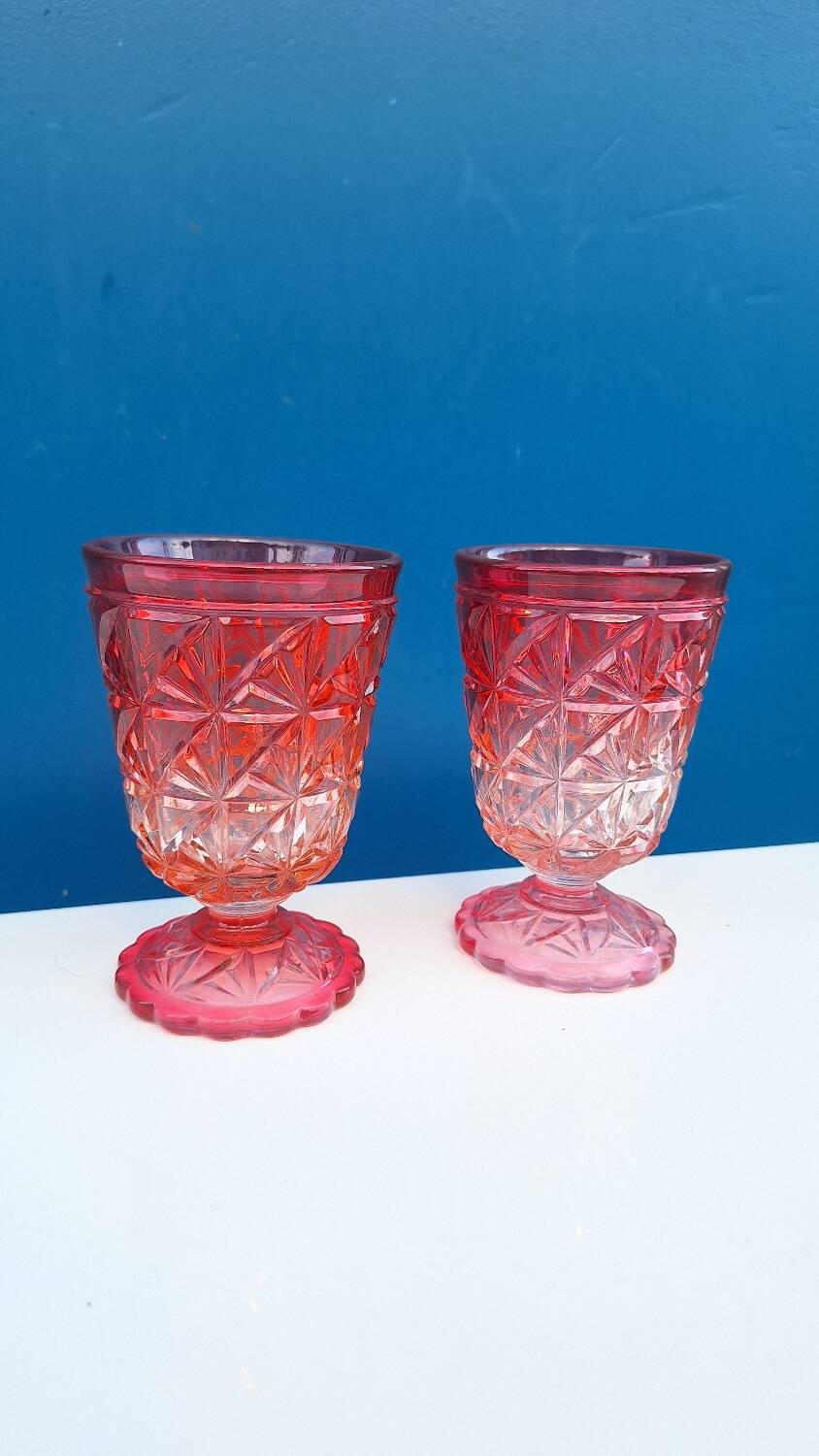 Pair of Baccarat cut crystal glasses, early 20th century