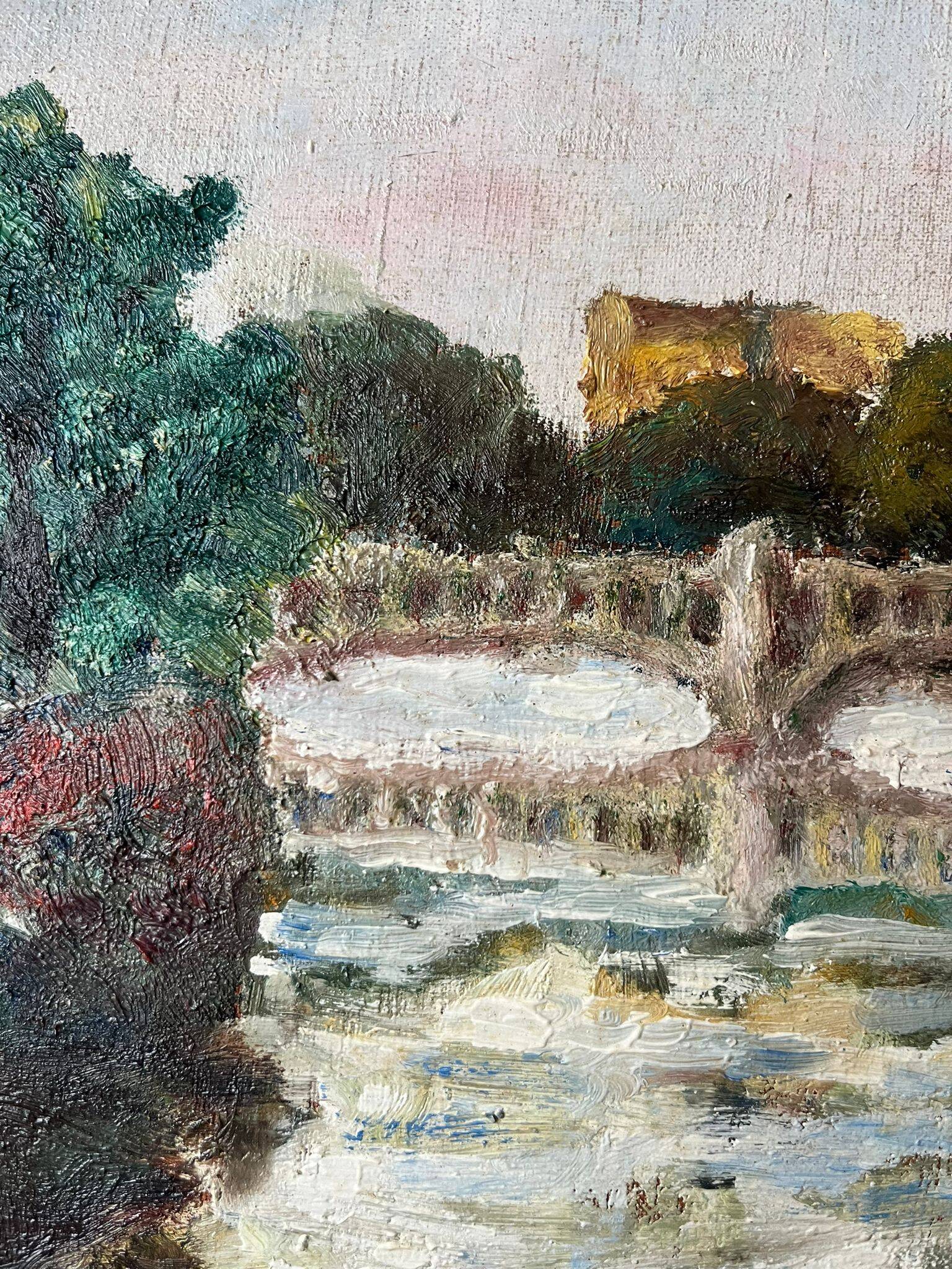 River landscape - Oil on canvas - Early 20th century