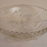 Coupe sur pied en verre moulé 50's