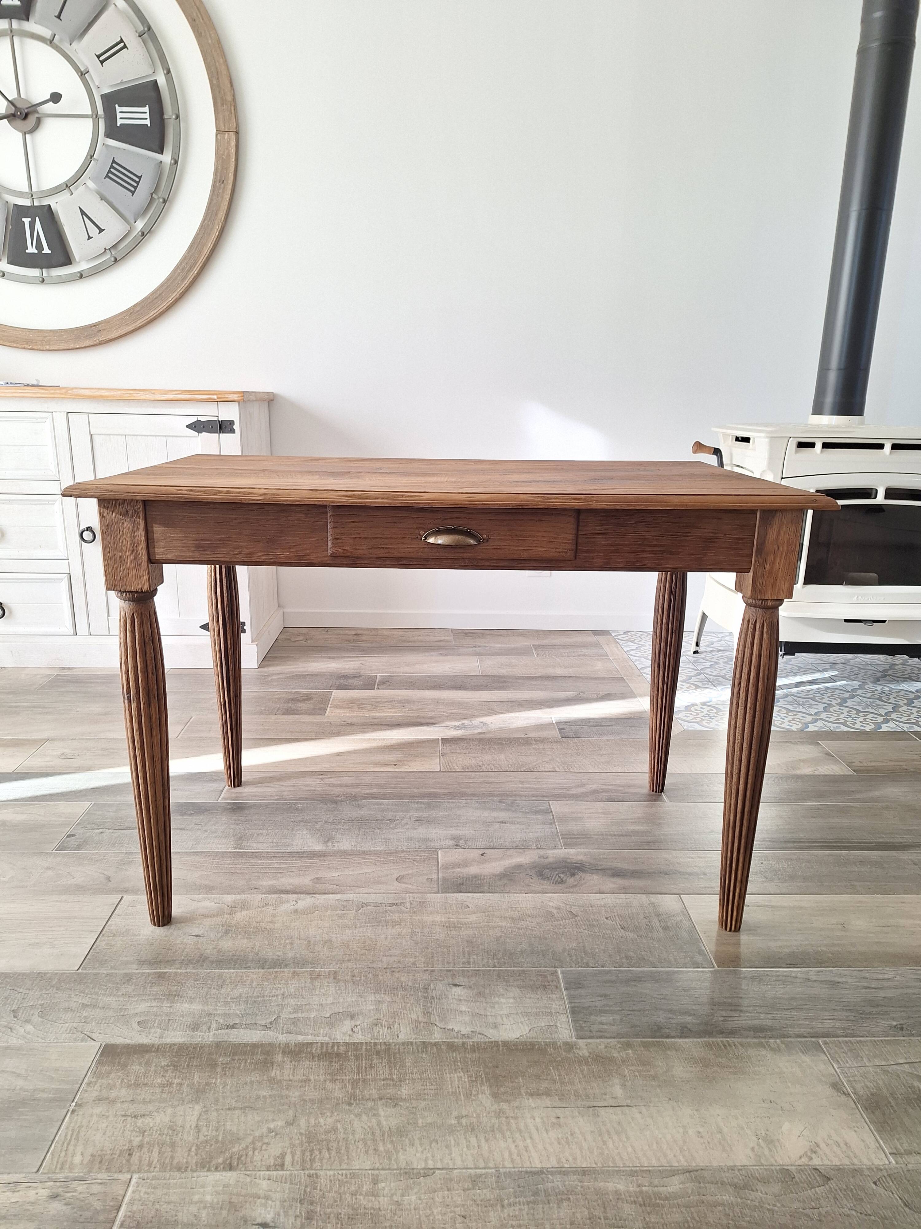 Oak farmhouse table in country style