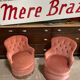 Pair of small powder pink toad armchairs