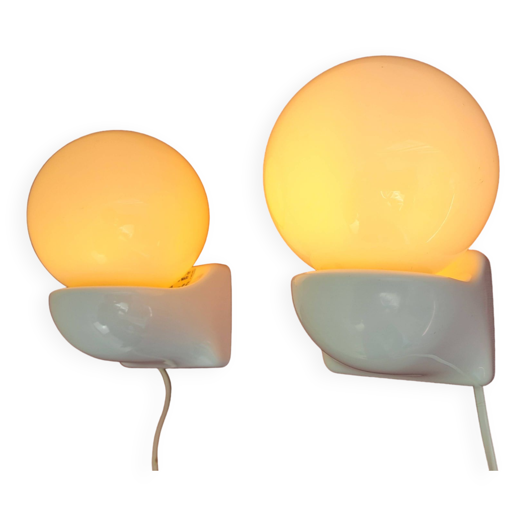 Pair of Syla night light or bathroom design space age