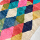 Moroccan Berber rug Boujaad ecru multicolored diamonds 232x147cm