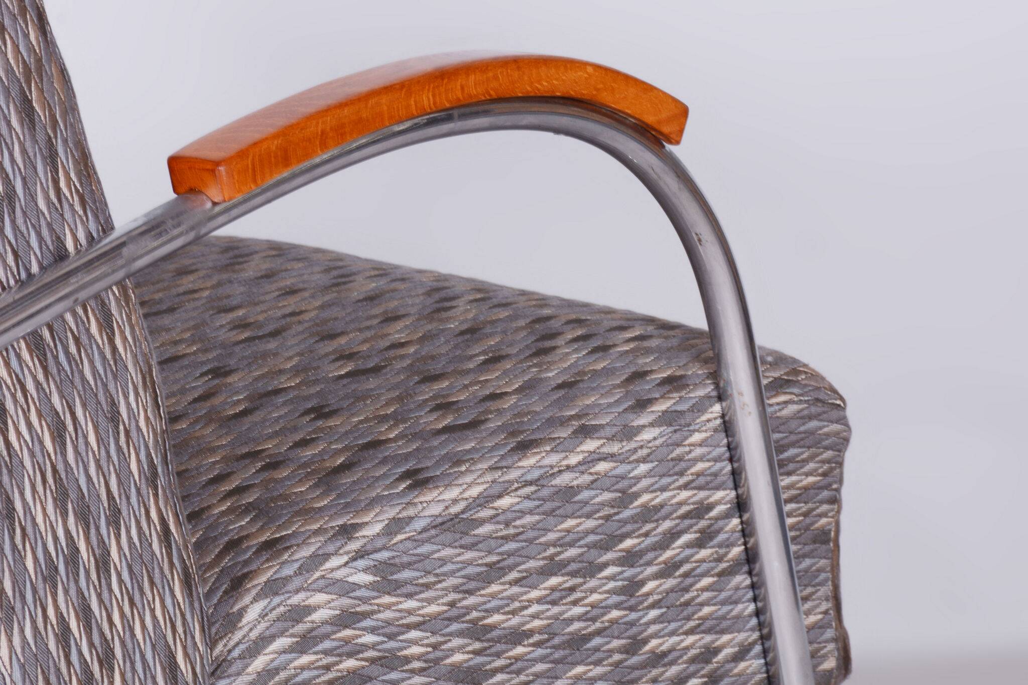 Restored Bauhaus Armchair, by Mücke-Melder, Original Upholstery, Czech, 1930s