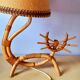 1960s rattan cat lamp