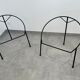 Pair of rattan and black metal armchairs, 1950s/60s
