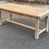 Renovated 20th-century farmhouse dining table with drawer, 200cm.