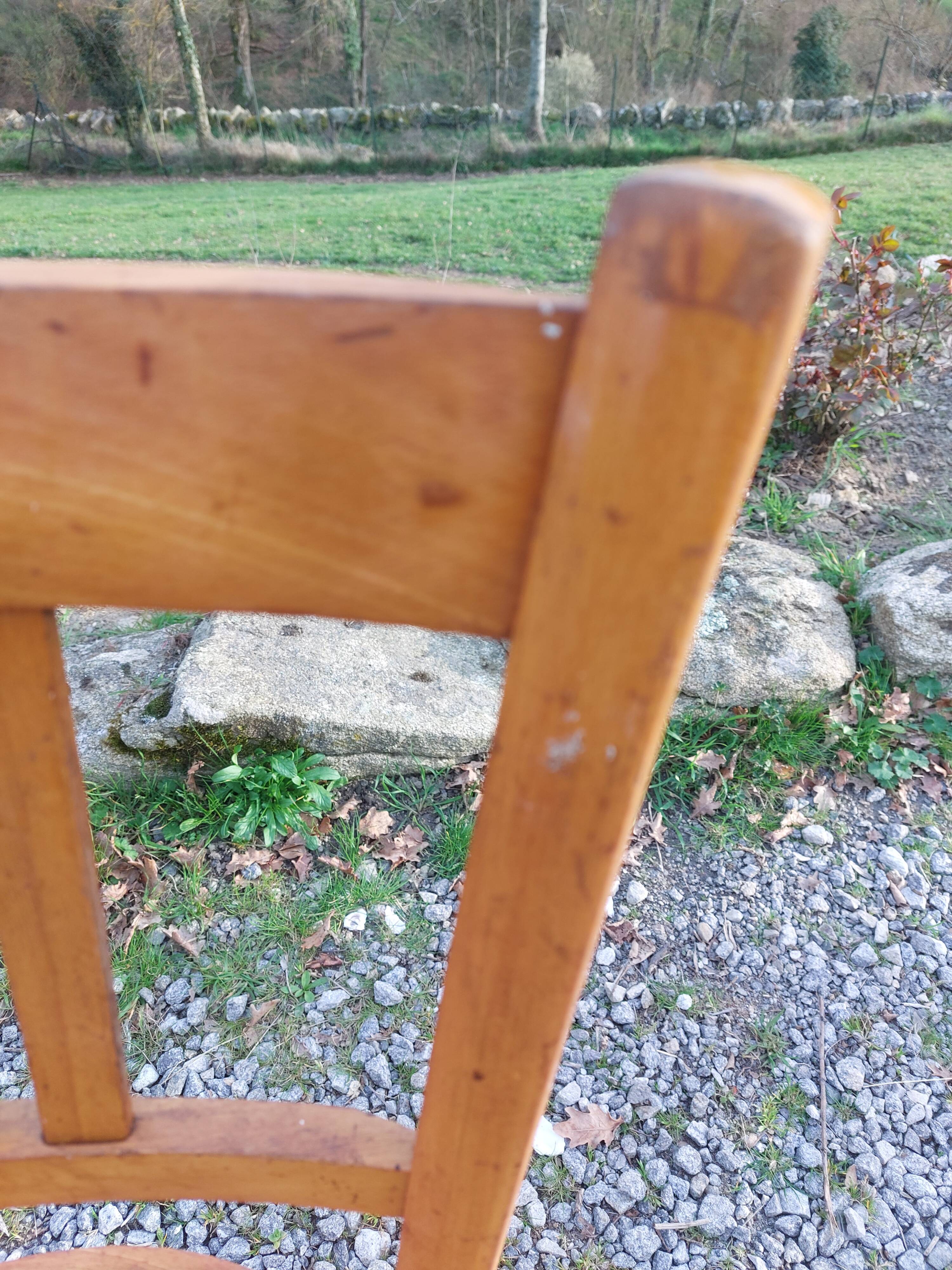 9 wooden bistro chairs, Luterma style