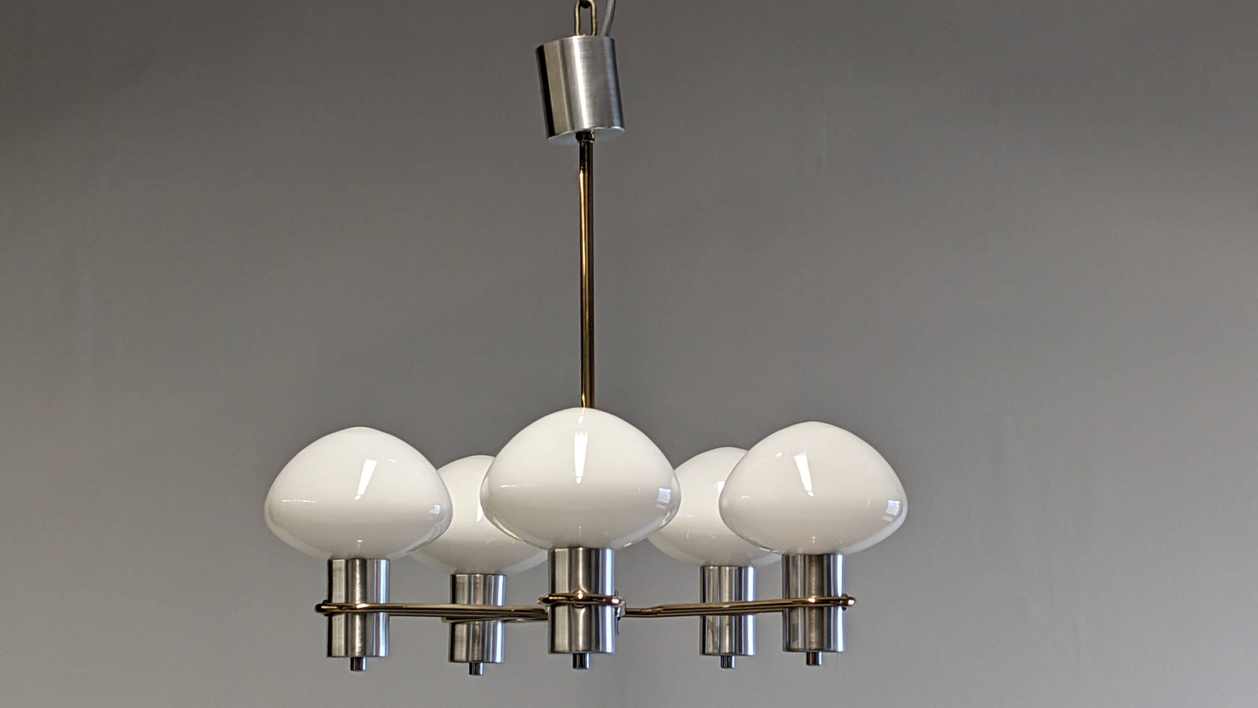 Space age chandelier with 5 lights from the 60s/70s