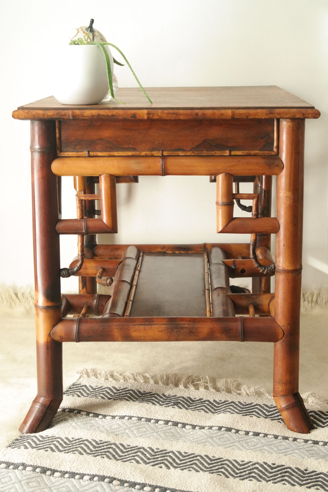 Old colonial style bamboo desk