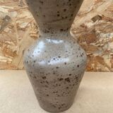 Antique etruscan vase ceramic beige speckled brown vintage