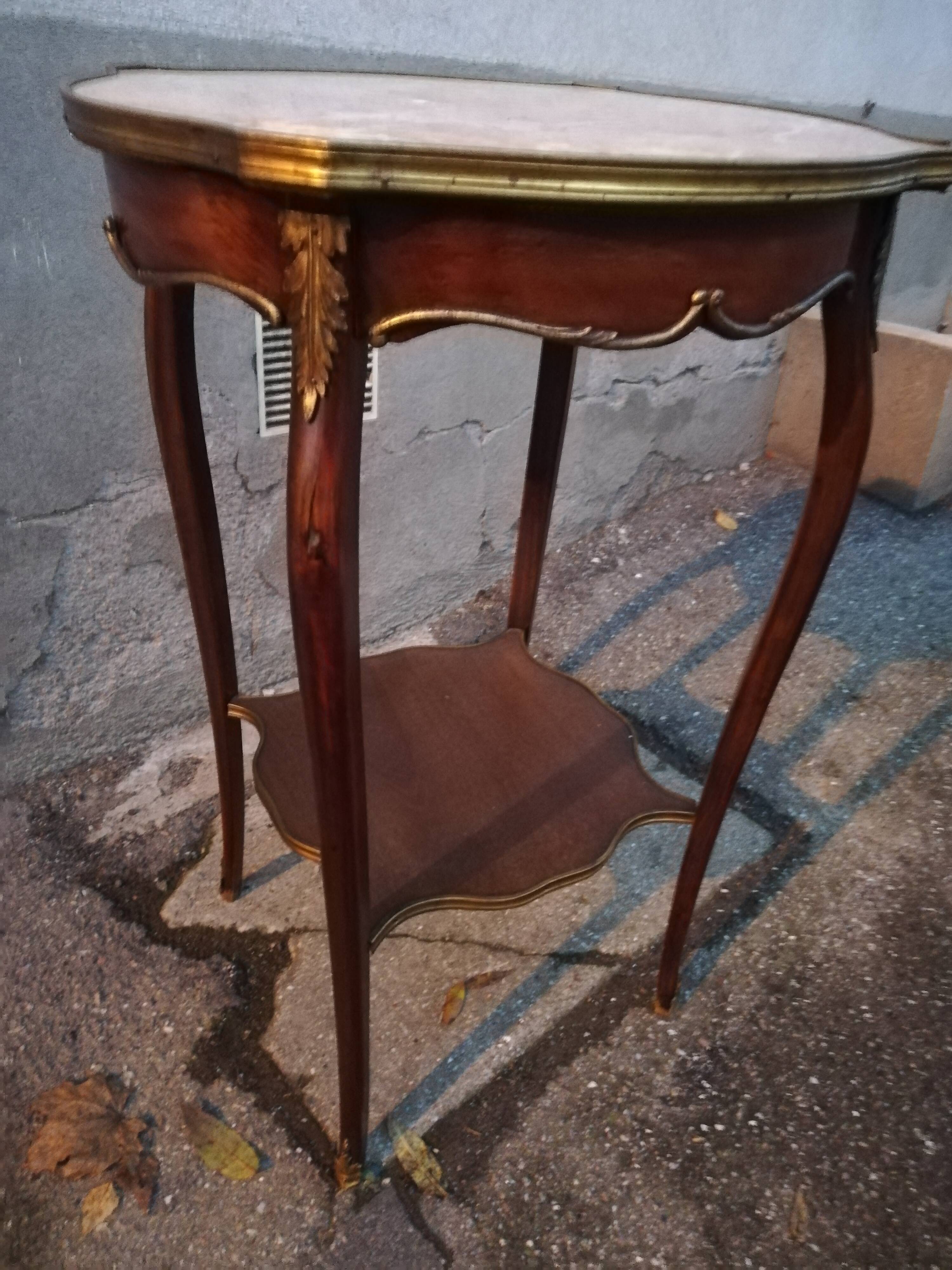 Side table old pink marble