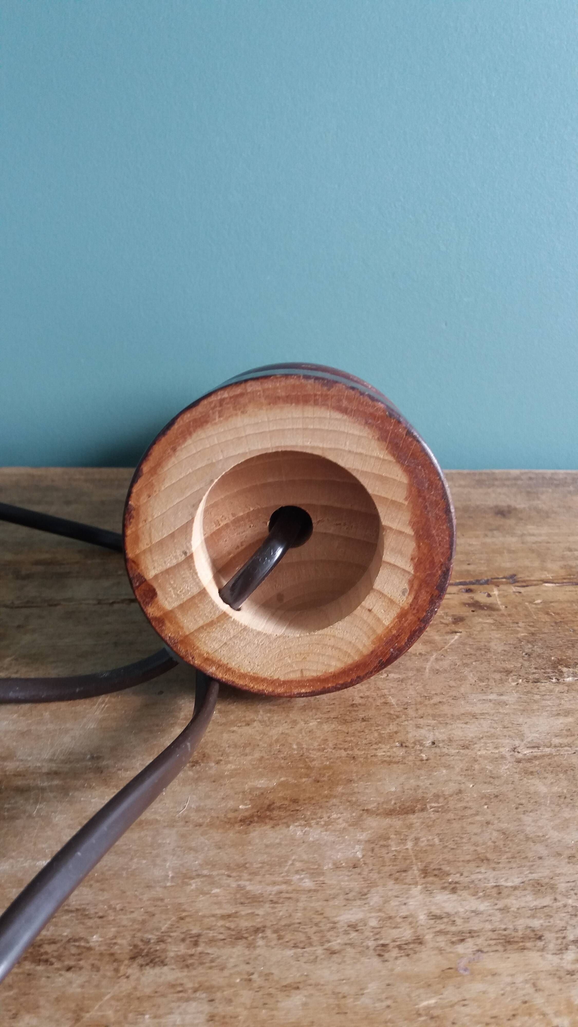 Lamp, turned wooden base