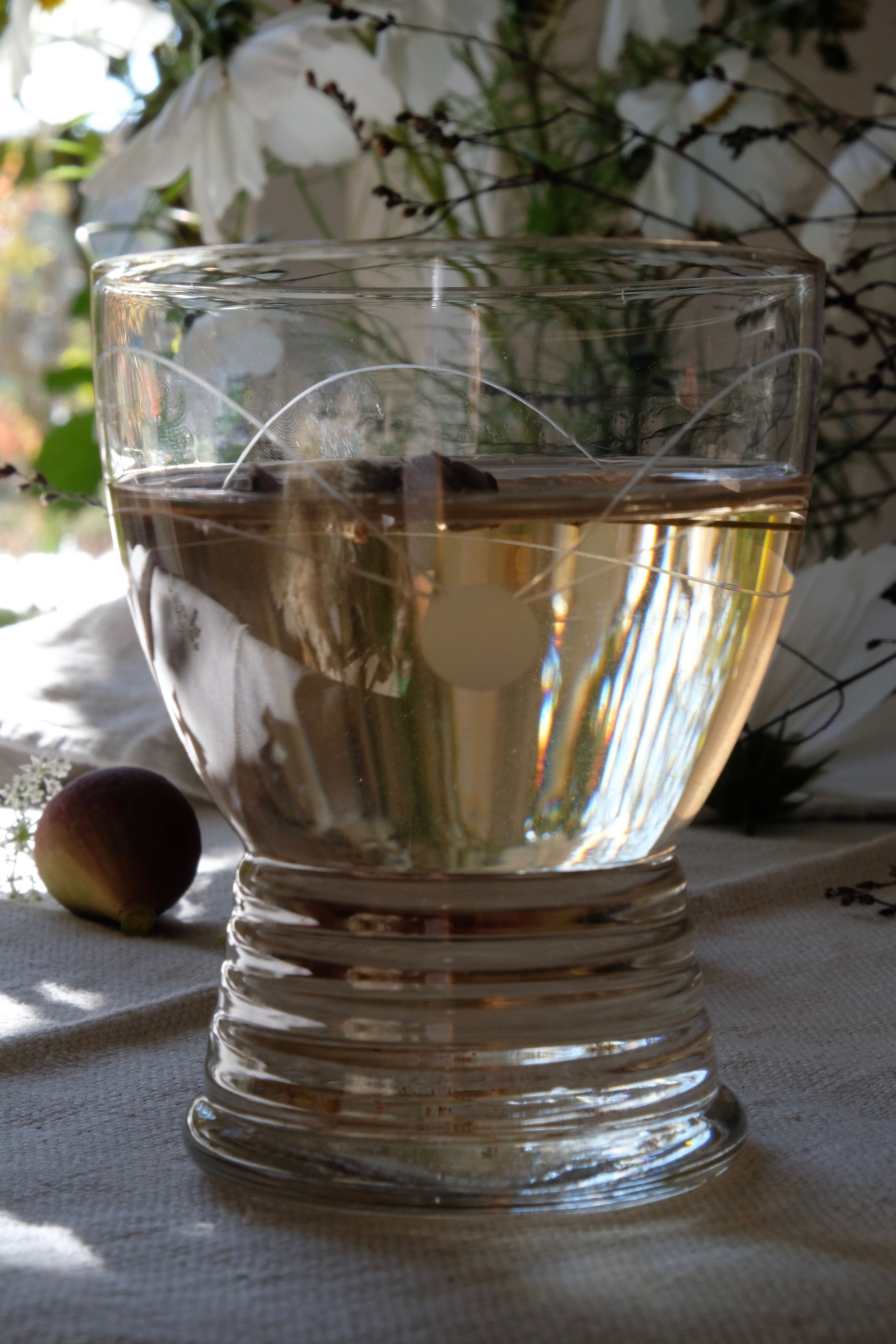 Set of 6 water glasses blown mouth and engraved