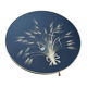 Table basse ronde verre noir fleuri structure en laiton D 60 cm vintage ⋆ Brocante Chic
