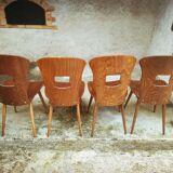 4 chaises bistrot Baumann modèle gentiane années 50