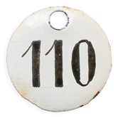 Vintage Enamel Train Seat Numbers from Europe Lucky Number House Number Room