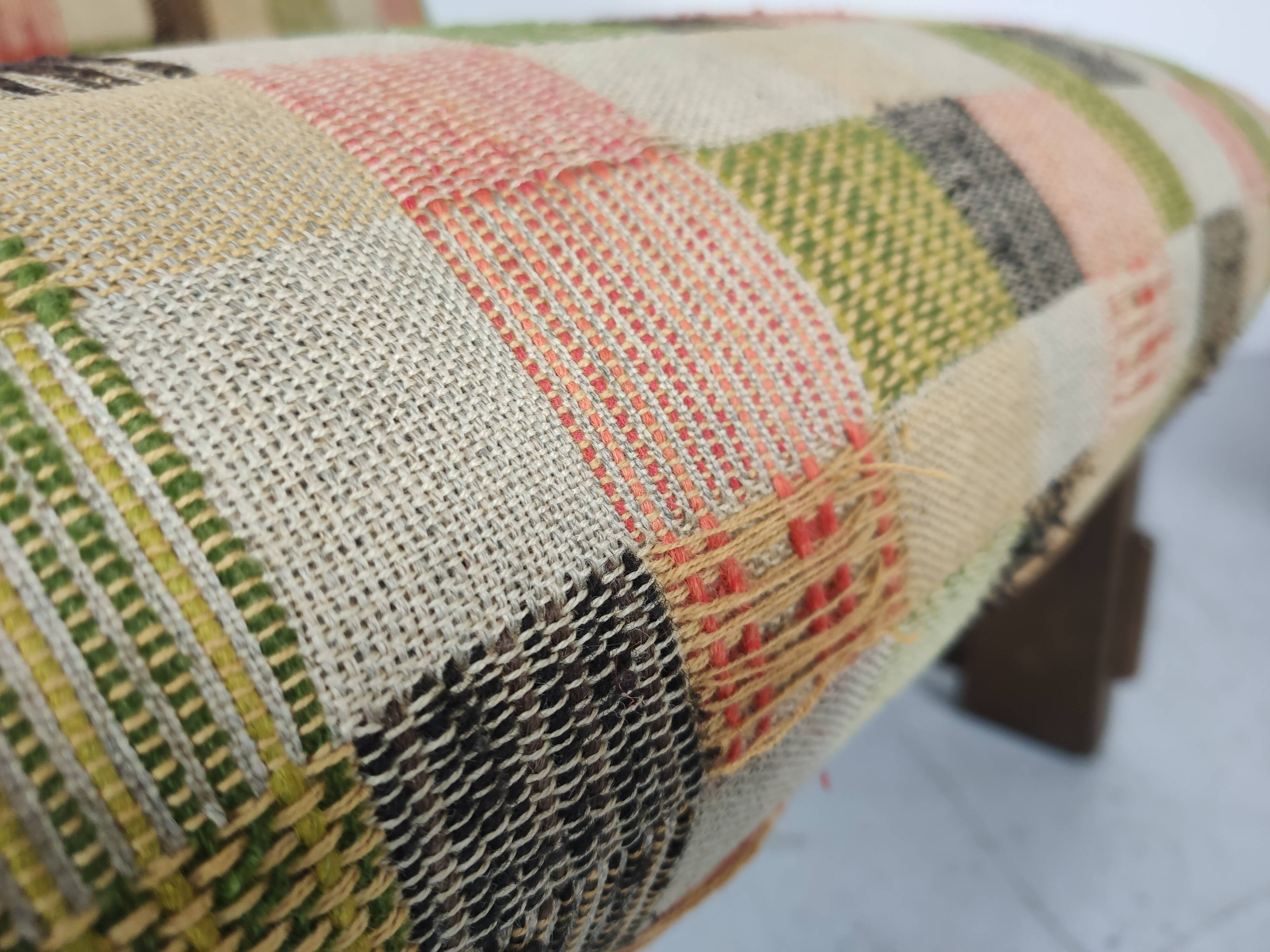 Pair of vintage oak armchairs 1970