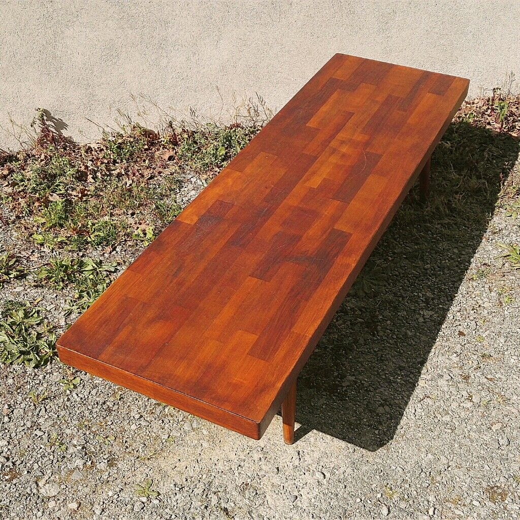 Coffee table in exotic wood vintage tapered foot