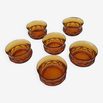 Amber glass dessert cups