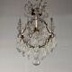Cage chandelier, molded glass and bronze pendants, circa 1800