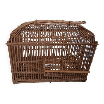 Ancienne cage à oiseaux en osier