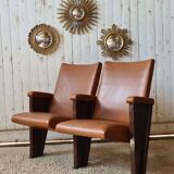 Pair of vintage cinema armchairs