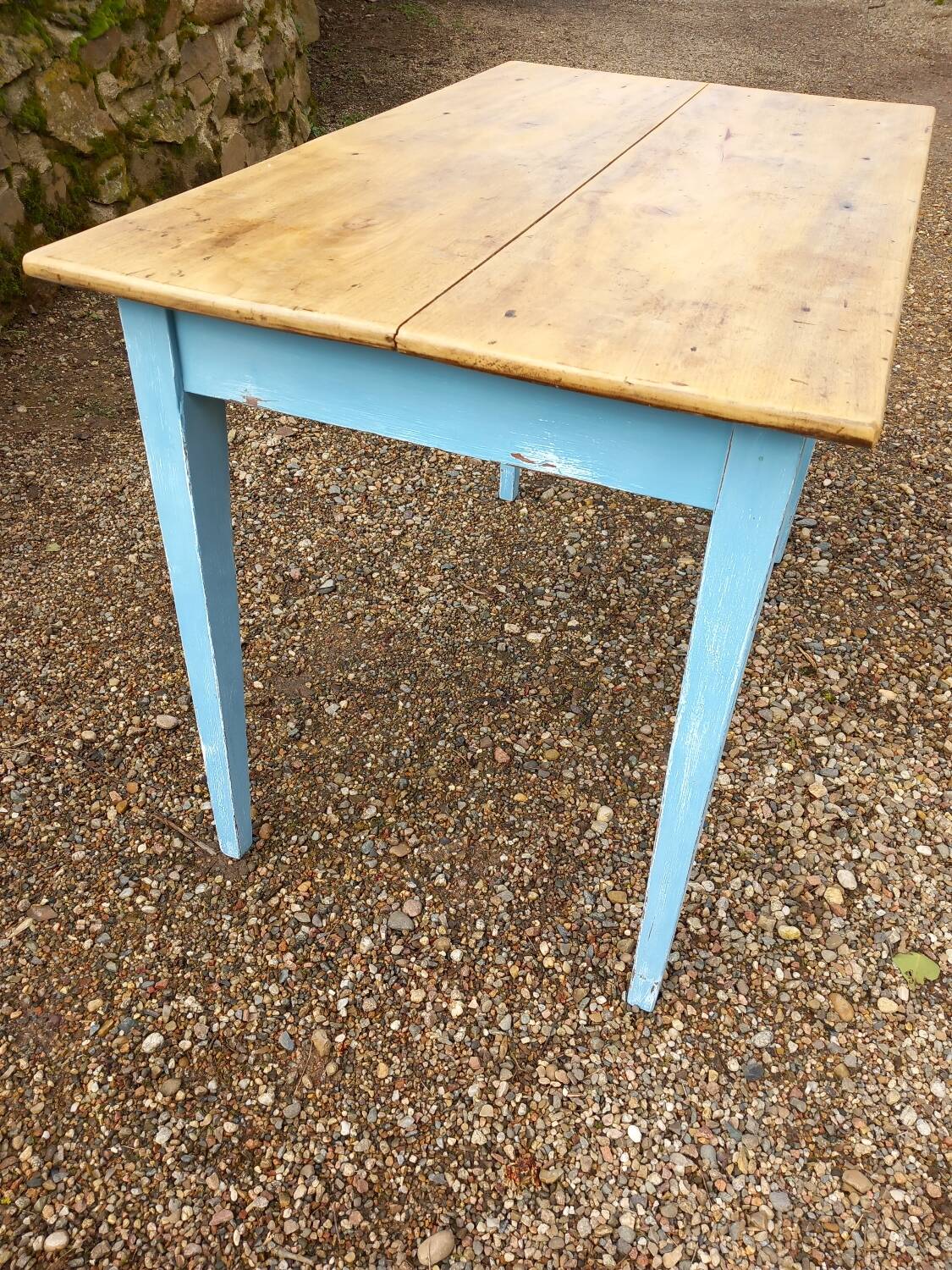 Old antique wooden bistro table