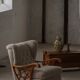 Pair of modern Swedish lounge chairs, shearling sheepskin and elm, 1940s.