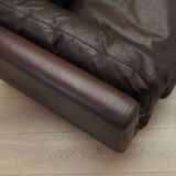 Canapé en cuir marron, design danois, années 1960, production : Danemark