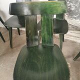 Set of 10 wooden bistro chairs