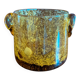 Small vase or amber bubbled glass tealight holder