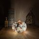 White, orange & brown glass pumpkin lamp – vintage