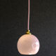 Suspension française vintage en verre rose, livrée avec nouveau câble rose