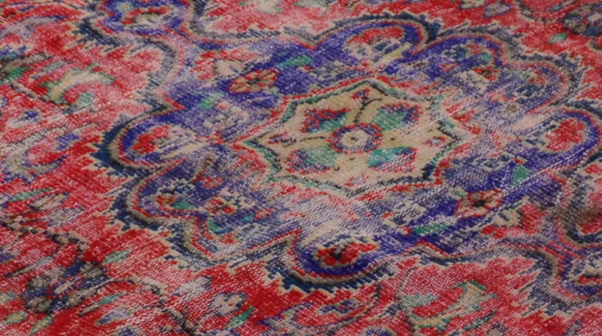 Turkish Anatolian Handmade Vintage Area Rug 246 cm x 130 cm