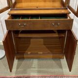 English two-body yew display case from the 1980s